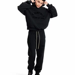 Essentials Fear of God Black Hoodie Xl Arch logo